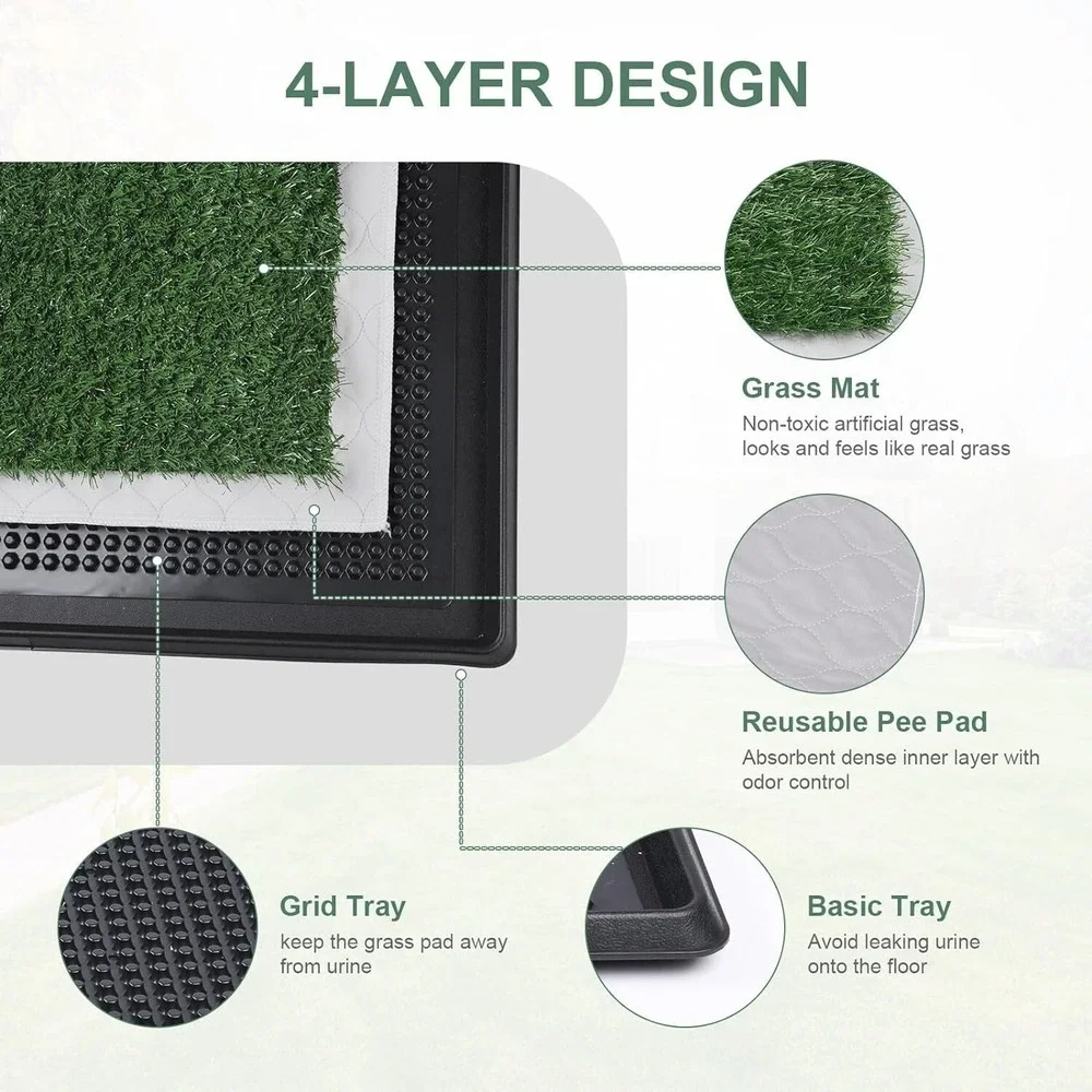 Grass Pad for Dog Large Size 35x22 Potty Training Turf Reusable Pee Pad